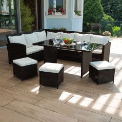 Kerti bútor szett öt részes Stark barna-krém