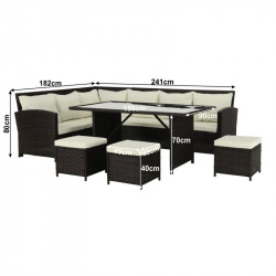 Kerti bútor szett öt részes Stark barna-krém