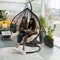 Függőfotel dupla Dalvea barna-bézs