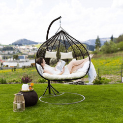 Függőfotel dupla Dalvea barna-bézs