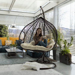 Függőfotel dupla Dalvea barna-bézs