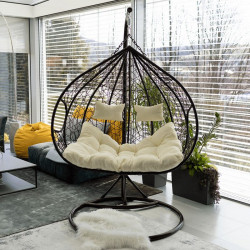 Függőfotel dupla Dalvea barna-bézs