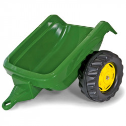 Trailer utánfutó Rolly Kid zöld-sárga Lábbal hajtható járművek Rolly Toys