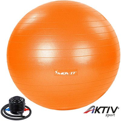 Gimnasztikai labda pumpával MOVIT 85 cm narancs
