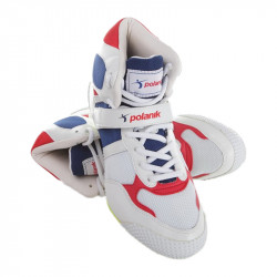 Gerelyhajító szögescipő Polanik fehér-kék 36