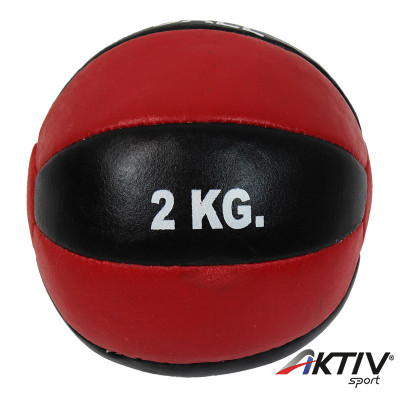 Szépséghibás medicin labda Aktivsport 2 kg bőr