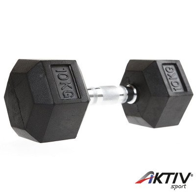 Hatszögletű gumírozott kézisúlyzó 2 kg