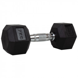 Hatszögletű gumírozott kézisúlyzó 7 kg Fitness Thor