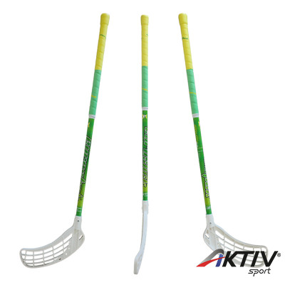 Floorball ütő üvegszálas Gravity Kids 76/87 cm IFF jobbos zöld