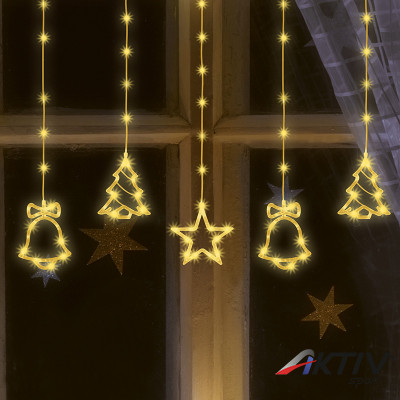 Fényfüggöny figurás micro-LED 2 m melegfehér