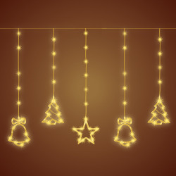 Fényfüggöny figurás micro-LED 2 m melegfehér