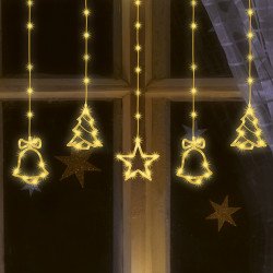 Fényfüggöny figurás micro-LED 2 m melegfehér Karácsonyi dekoráció home by somogyi