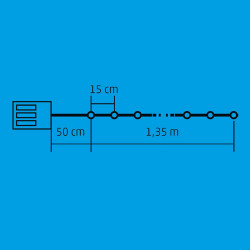 Golyófényfüzér micro-LED 1,35 m hidegfehér