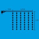 Fényfüggöny csillag LED 1,5x1 m hidegfehér