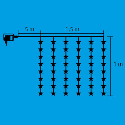 Fényfüggöny csillag LED 1,5x1 m hidegfehér