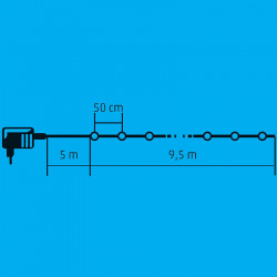 Izzósor körte alakú LED 9,5 m melegfehér