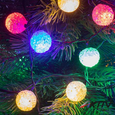 Fényfüzér EVA-gömb LED 6 m színes