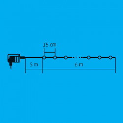Fényfüzér EVA-gömb LED 6 m színes