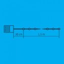 Fényfüzér gyöngy micro-LED 1,5 m melegfehér