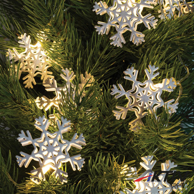 Fényfűzér hókristály fém LED 1,35 m melegfehér