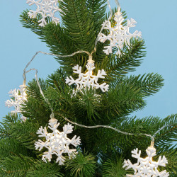 Fényfűzér hókristály fém LED 1,35 m melegfehér