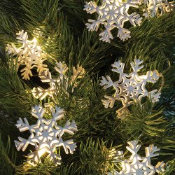 Fényfűzér hókristály fém LED 1,35 m melegfehér Karácsonyi dekoráció home by somogyi