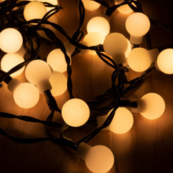 Fényfüzér gömb LED 8 m melegfehér