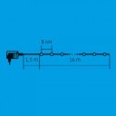 Fényfüzér gömb LED 16 m színes