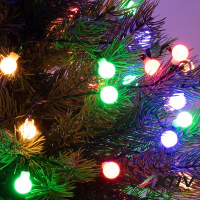 Fényfüzér gömb LED 8 m színes