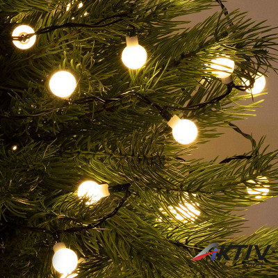 Fényfüzér gömb LED 16 m melegfehér