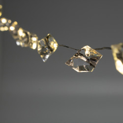 Fényfűzér kristály micro-LED 1,9 m melegfehér