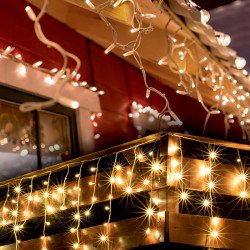 Fényfüggöny jégcsap LED 30 m melegfehér Karácsonyi dekoráció home by somogyi