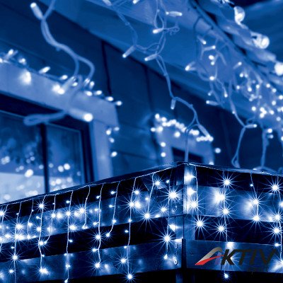 Fényfüggöny jégcsap LED 10 m kék