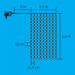 Fényfüggöny LED 0,9 m melegfehér