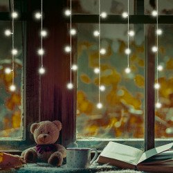 Fényfüggöny jégcsap LED 0,81 m melegfehér Karácsonyi dekoráció home by somogyi