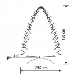 Műfenyő optikai szálas 1,8 m