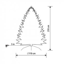 Műfenyő beépített LED világítással 210 cm