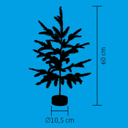Műfenyő havas asztali dísz LED 0,6 m