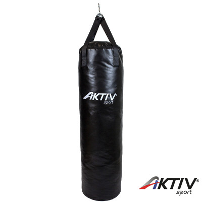 Boxzsák Aktivsport hevederes 120x35 cm fekete