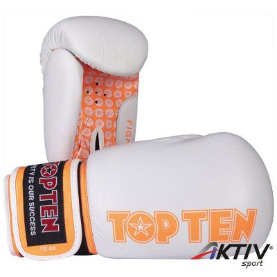Boxkesztyű Top Ten Fight fehér-narancssárga