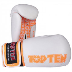 Boxkesztyű Top Ten Fight fehér-narancssárga Sportszer Top Ten
