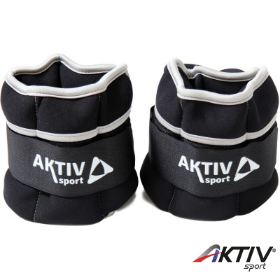 Csomagolás nélküli csukló- és bokasúly Aktivsport 2x1 kg fekete-szürke