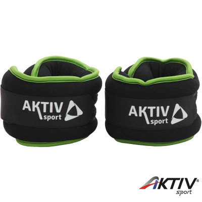 Csomagolás nélküli csukló- és bokasúly Aktivsport 2x2 kg fekete-zöld