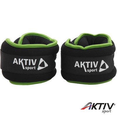 Csomagolás nélküli csukló- és bokasúly Aktivsport 2x2 kg fekete-zöld