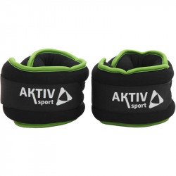 Csomagolás nélküli csukló- és bokasúly Aktivsport 2x2 kg fekete-zöld Fitness Aktivsport