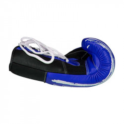 Bokszkesztyű Top TenRound Up bőr fűzős kék-fehér 10 oz