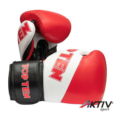 Bokszkesztyű Top Ten Sparring X piros-fehér 14 oz