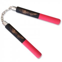 Nunchaku gyakorló szivacs láncos sárkányos fekete-piros Sportszer Saman