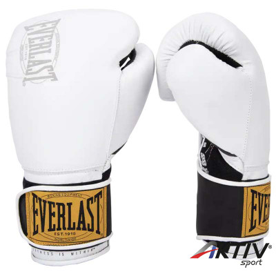 Bokszkesztyű Everlast 1910 Classic Training bőr fehér 12 oz