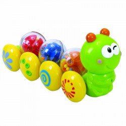 Mókás húzható csörgős bébihernyó Készségfejlesztő játékok Playgo